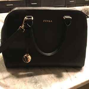 Furla Allegra Pebbled Leather Satchel
